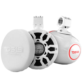 DS18 HYDRO 8 Marine Tower Speakers wRGB LED Lights  Pro Audio Loudspeakers  White