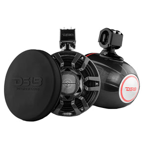 DS18 HYDRO 8 Marine Tower Speakers wRGB LED Lights  Pro Audio Loudspeakers  Carbon Fiber
