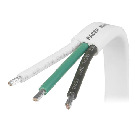 Pacer White Triplex Cable  143 AWG  BlackGreenWhite  Sold by the Foot