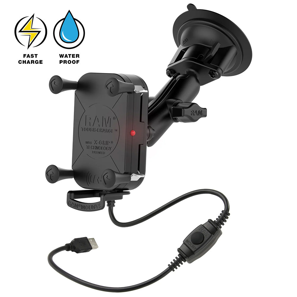 RAM Mount RAM ToughCharge 15W Wireless Charging Suction Cup Mount