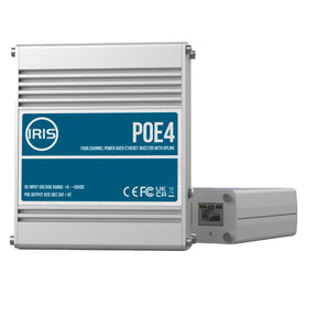 Iris Four Channel Uplink Power Over Ethernet Switch  IEEE8023af  3at Compliant  930VDC Input  48VDC Output