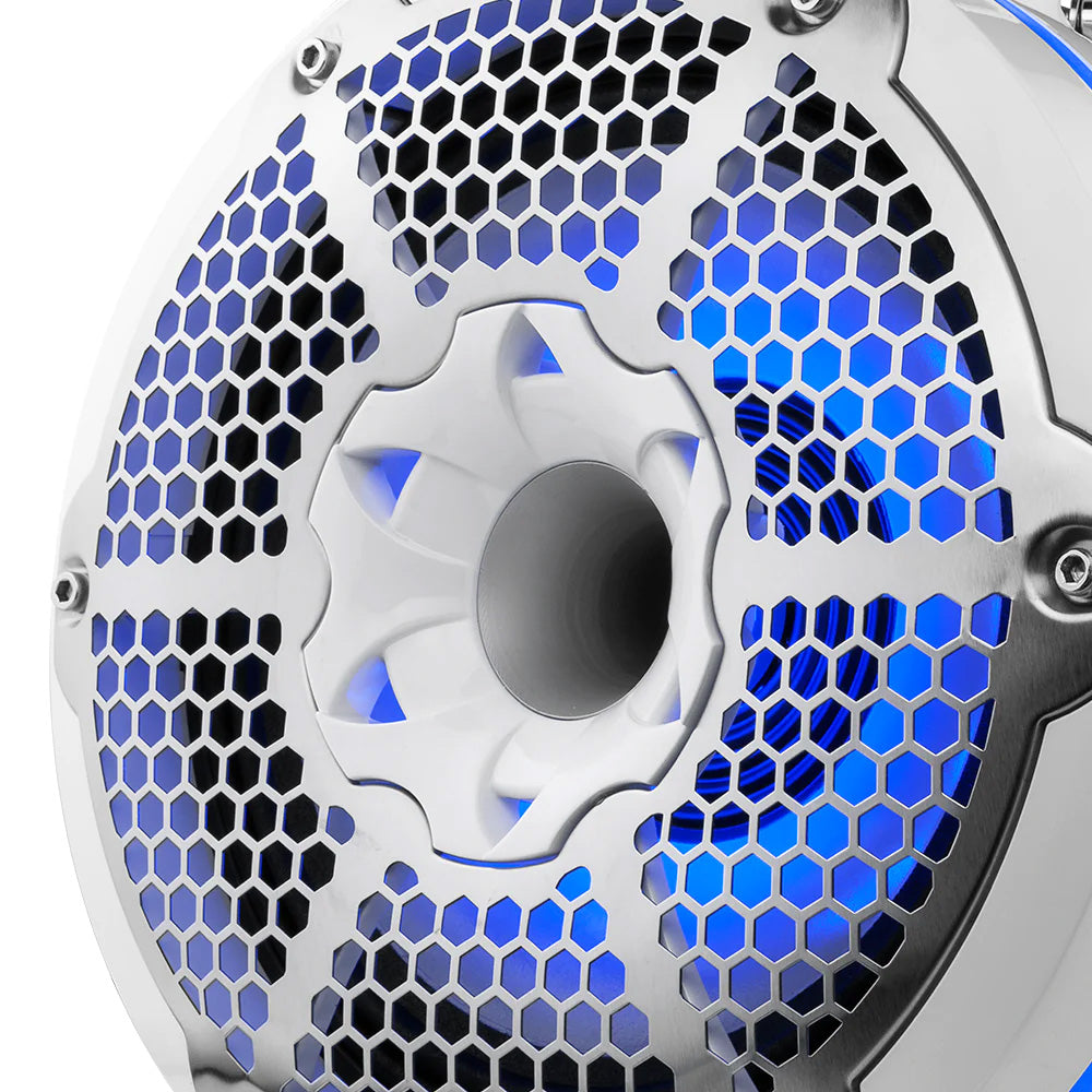 DS18 HYDRO 10 Neodymium Marine Towers wBuiltIn Passive Radiator 1 Driver  RGB LED Lights  900W  White