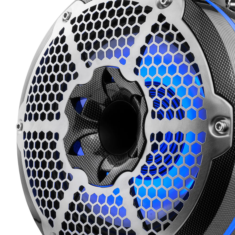 DS18 HYDRO 10 Neodymium Marine Towers wBuiltIn Passive Radiator 1 Driver  RGB LED Light  900W  Black