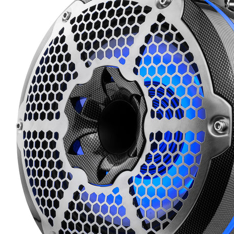 DS18 HYDRO 10 Neodymium Marine Towers wBuiltIn Passive Radiator 1 Driver  RGB LED Light  900W  Black