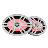 DS18 HYDRO 6 x 9 2Way Marine Speakers wIntegrated RGB LED Lights  375W  White
