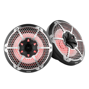 DS18 HYDRO 10 2Way Speakers wBullet Tweeter  Integrated RGB LED Lights  Black