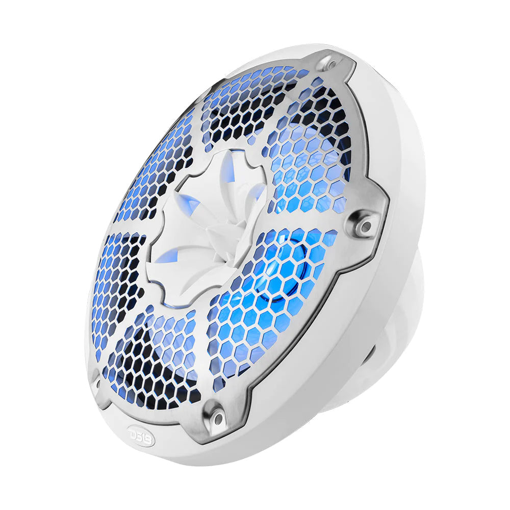 DS18 HYDRO 10 2Way Speakers wBullet Tweeter  Integrated RGB LED Lights  White