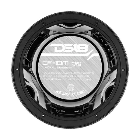 DS18 HYDRO 10 2Way Speakers wBullet Tweeter  Integrated RGB LED Lights  Carbon Fiber