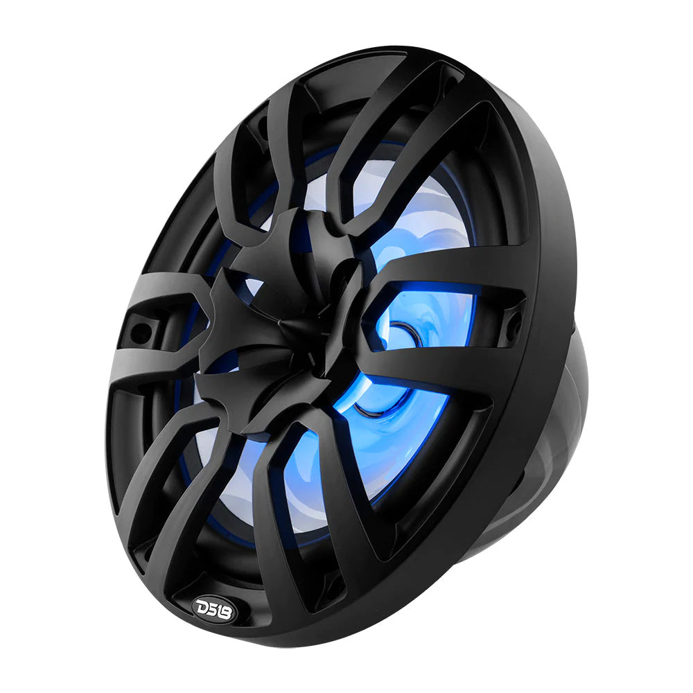 DS18 HYDRO 10 2Way Marine Speakers wBullet Tweeters  Integrated RGB LED Lights  Black