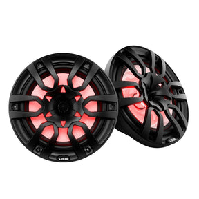 DS18 HYDRO 10 2Way Marine Speakers wBullet Tweeters  Integrated RGB LED Lights  Black