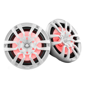 DS18 HYDRO 10 2Way Marine Speakers wBullet Tweeters  Integrated RGB LED Lights  White