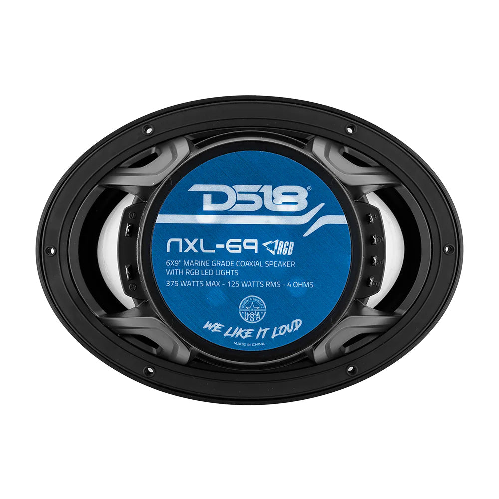 DS18 HYDRO 6 x 9 2Way Marine Speakers wIntegrated RGB LED Lights  375W  Black