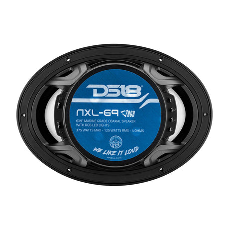 DS18 HYDRO 6 x 9 2Way Marine Speakers wIntegrated RGB LED Lights  375W  Black