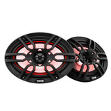 DS18 HYDRO 6 x 9 2Way Marine Speakers wIntegrated RGB LED Lights  375W  Black